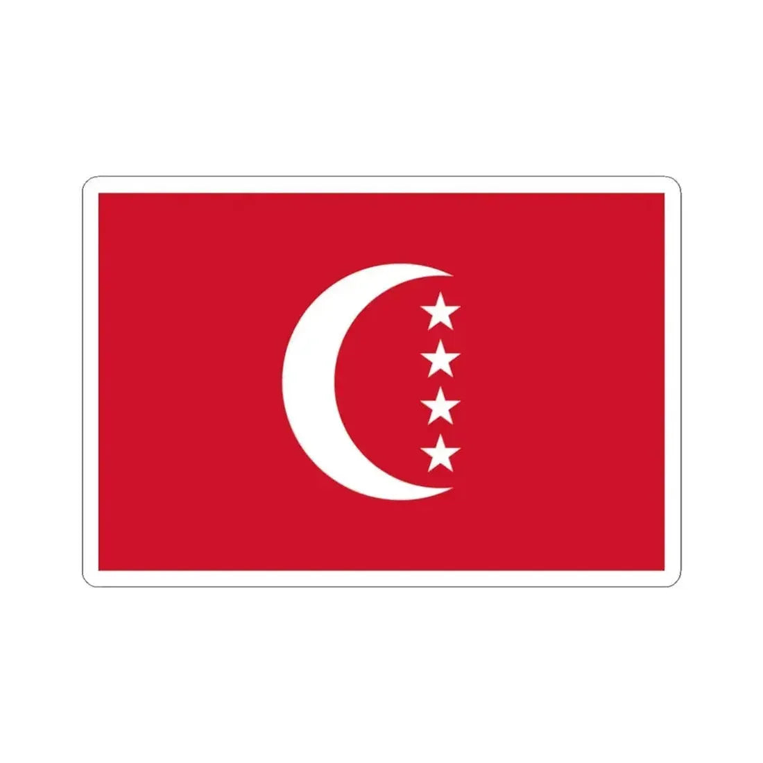 Flag of Anjouan official (Comoros) STICKER Vinyl Kiss-Cut Decal 3 Inch White - The Sticker Space