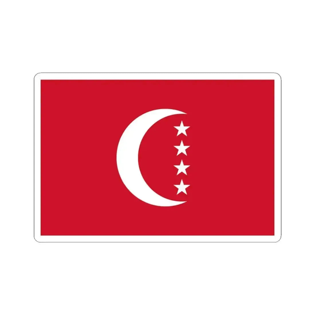 Flag of Anjouan official (Comoros) STICKER Vinyl Kiss-Cut Decal 4 Inch White - The Sticker Space