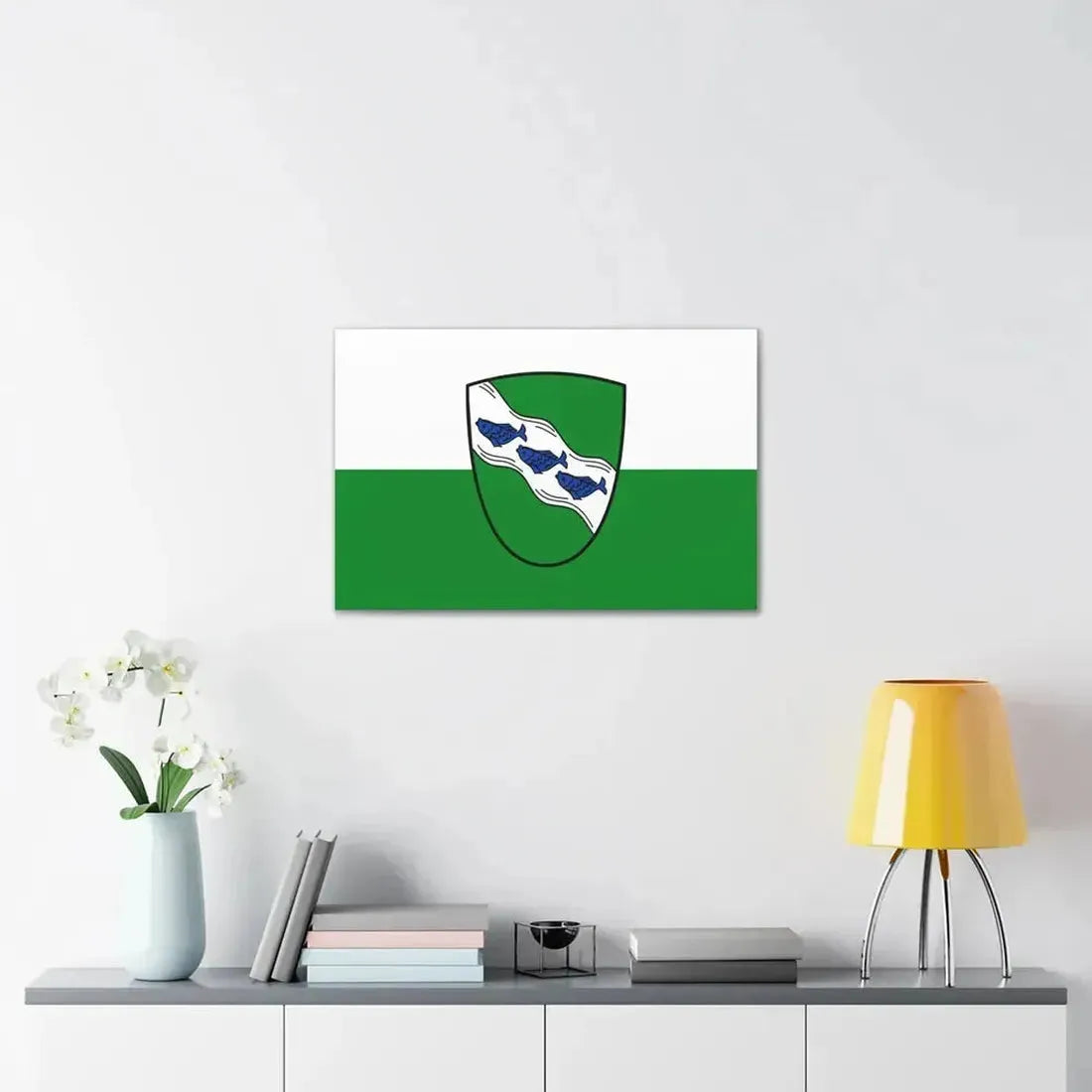 Flag of Ansbach 2 Germany - Canvas Wall Art - The Sticker Space