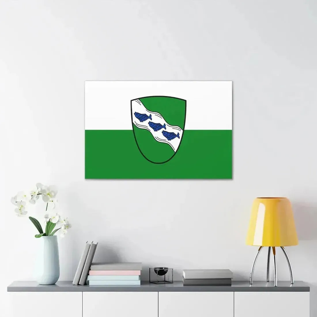Flag of Ansbach 2 Germany - Canvas Wall Art - The Sticker Space