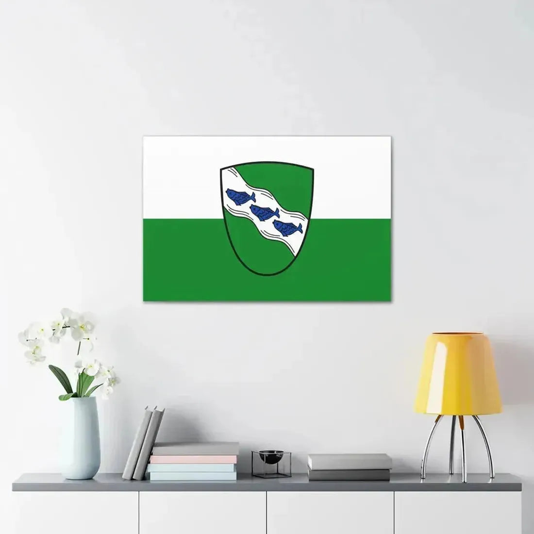 Flag of Ansbach 2 Germany - Canvas Wall Art - The Sticker Space