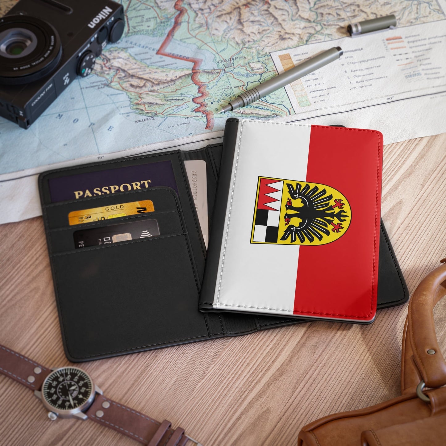 Flag of Ansbach Germany - Passport Holder-3.9" x 5.8"-The Sticker Space