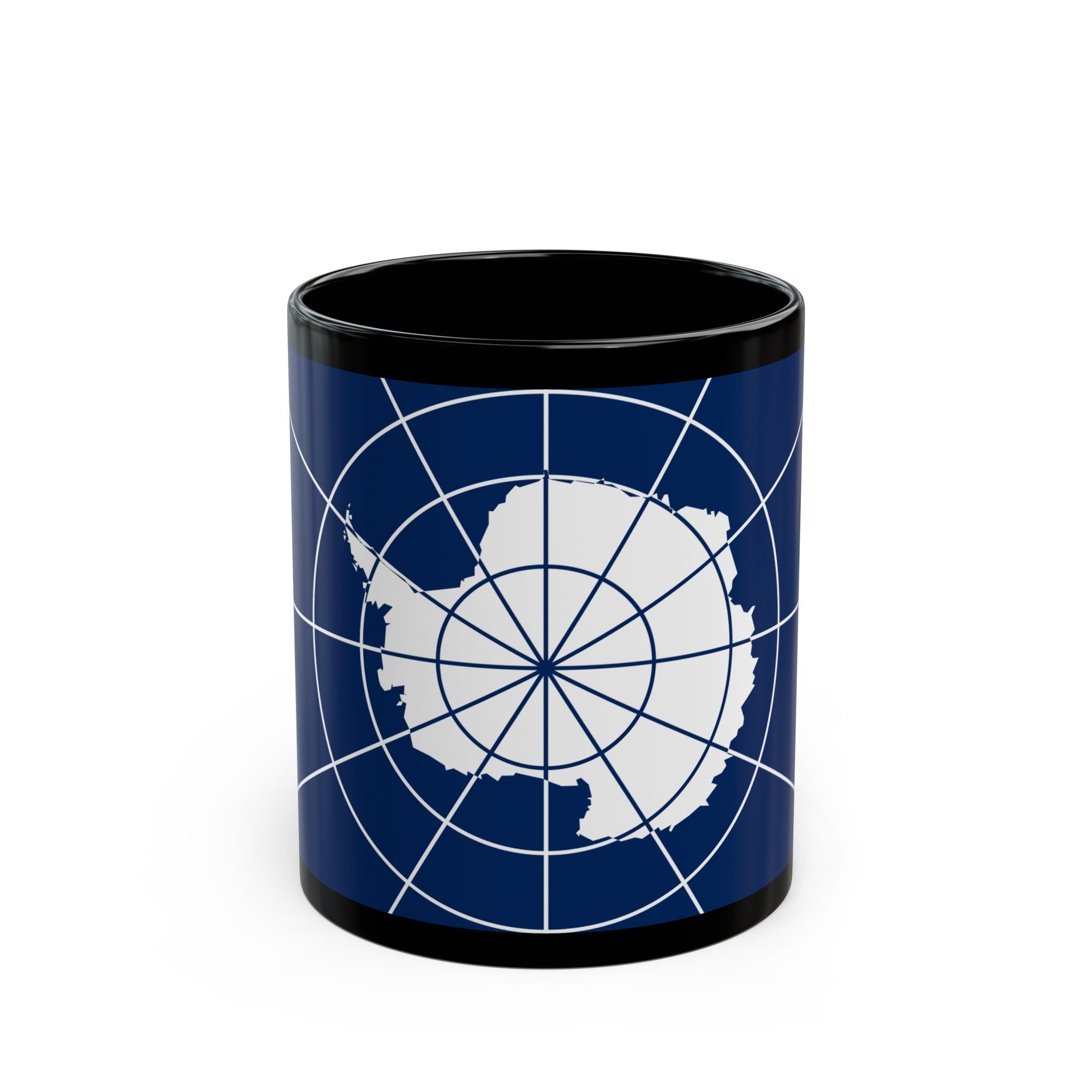 Flag of Antarctic Treaty - Black Coffee Mug-11oz-The Sticker Space