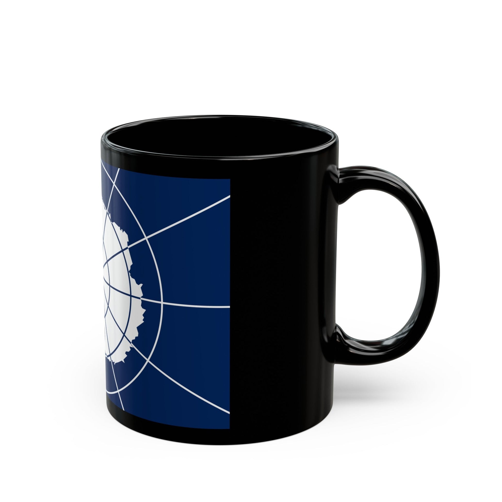 Flag of Antarctic Treaty - Black Coffee Mug-The Sticker Space