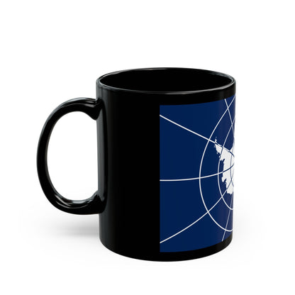 Flag of Antarctic Treaty - Black Coffee Mug-The Sticker Space