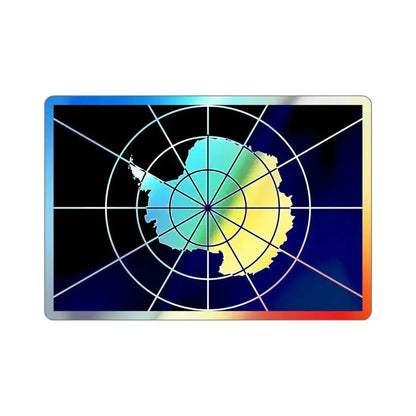 Flag of Antarctic Treaty Holographic STICKER Die-Cut Vinyl Decal 4 Inch - The Sticker Space