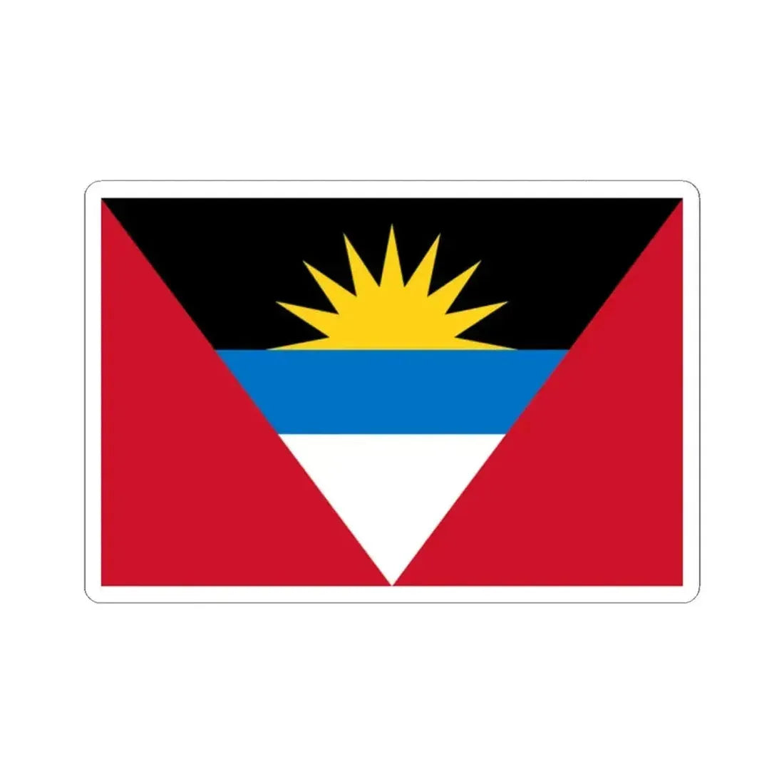 Flag of Antigua and Barbuda (Antigua and Barbuda) STICKER Vinyl Kiss-Cut Decal 2 Inch White - The Sticker Space