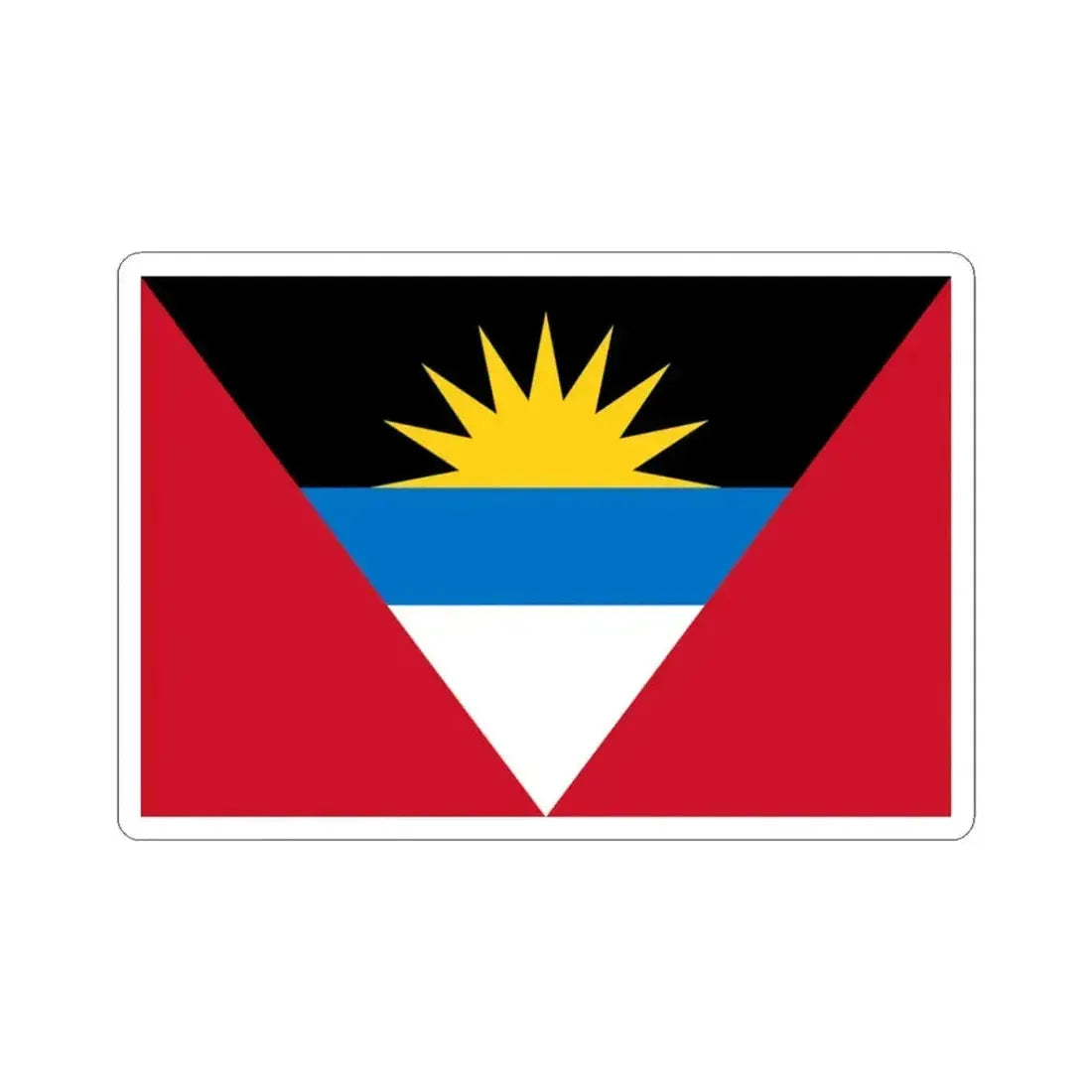 Flag of Antigua and Barbuda (Antigua and Barbuda) STICKER Vinyl Kiss-Cut Decal 3 Inch White - The Sticker Space
