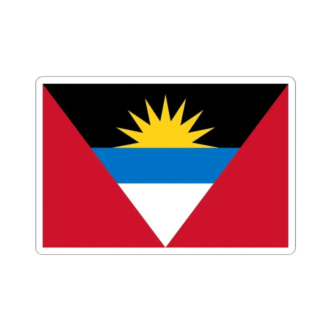 Flag of Antigua and Barbuda (Antigua and Barbuda) STICKER Vinyl Kiss-Cut Decal 4 Inch White - The Sticker Space