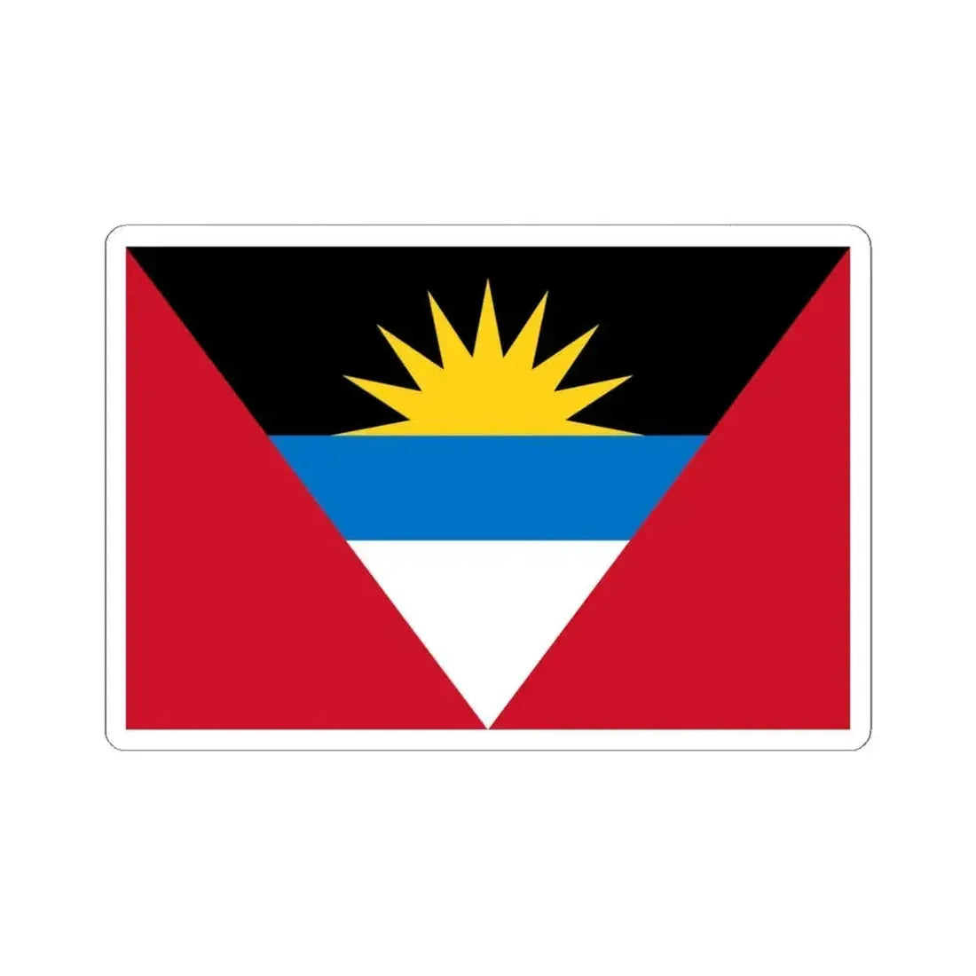 Flag of Antigua and Barbuda (Antigua and Barbuda) STICKER Vinyl Kiss-Cut Decal 6 Inch White - The Sticker Space