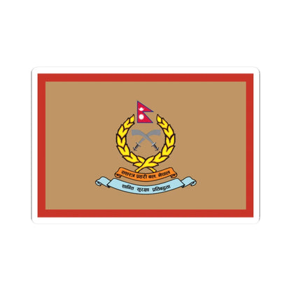 Flag of APF Nepal - No. 5 Bindabasini Brigade (Nepal) STICKER Vinyl Kiss-Cut Decal 2 Inch White - The Sticker Space