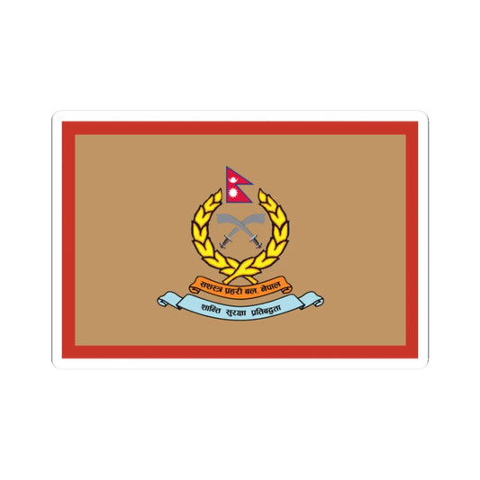 Flag of APF Nepal - No. 5 Bindabasini Brigade (Nepal) STICKER Vinyl Kiss-Cut Decal 2 Inch White - The Sticker Space