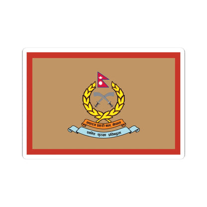 Flag of APF Nepal - No. 5 Bindabasini Brigade (Nepal) STICKER Vinyl Kiss-Cut Decal 3 Inch White - The Sticker Space