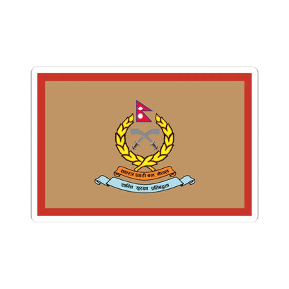 Flag of APF Nepal - No. 5 Bindabasini Brigade (Nepal) STICKER Vinyl Kiss-Cut Decal 4 Inch White - The Sticker Space