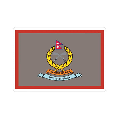 Flag of APF Nepal - No. 9 Pashupatinath Brigade (Nepal) STICKER Vinyl Kiss-Cut Decal 4 Inch White - The Sticker Space