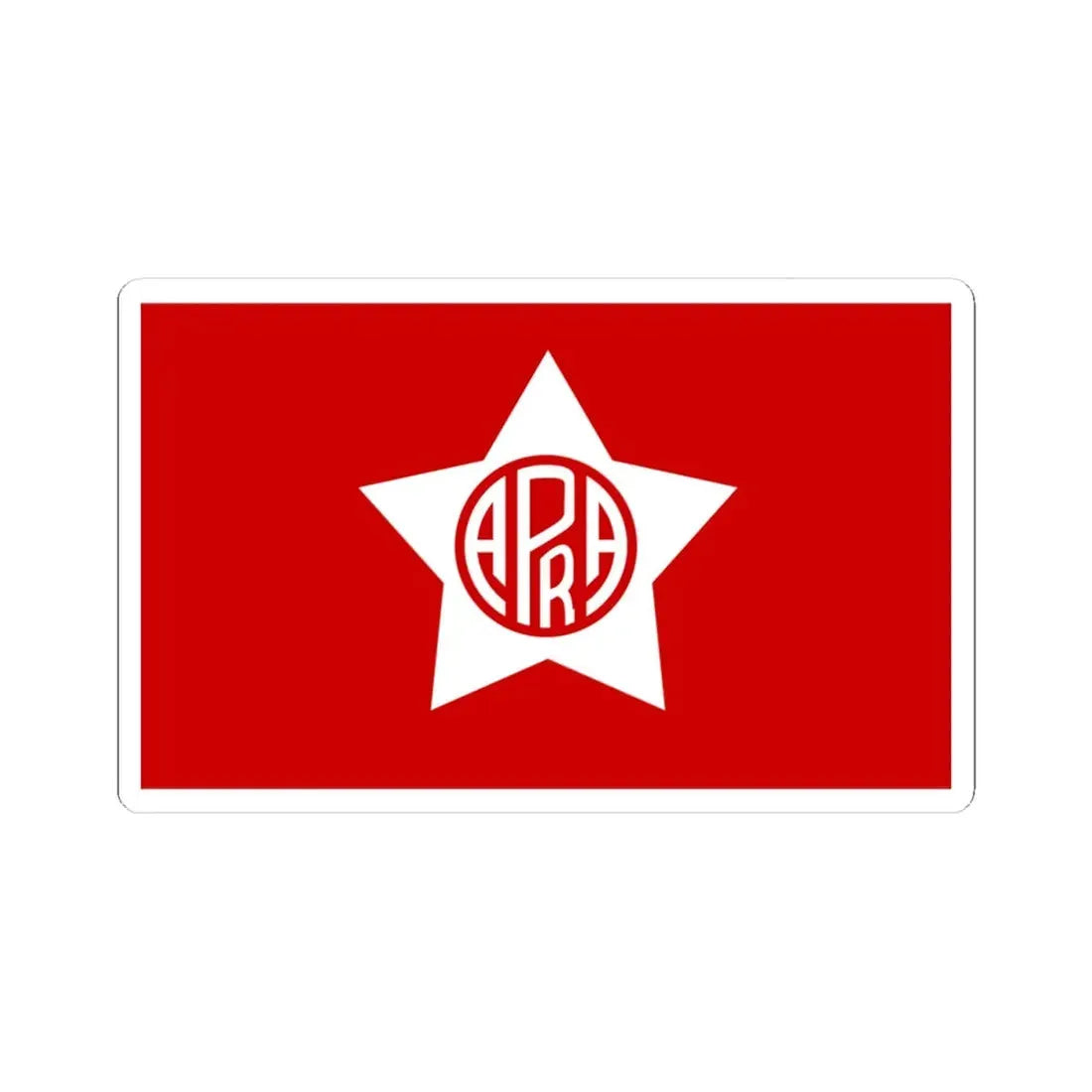Flag of APRA (Peru) STICKER Vinyl Kiss-Cut Decal 4 Inch White - The Sticker Space