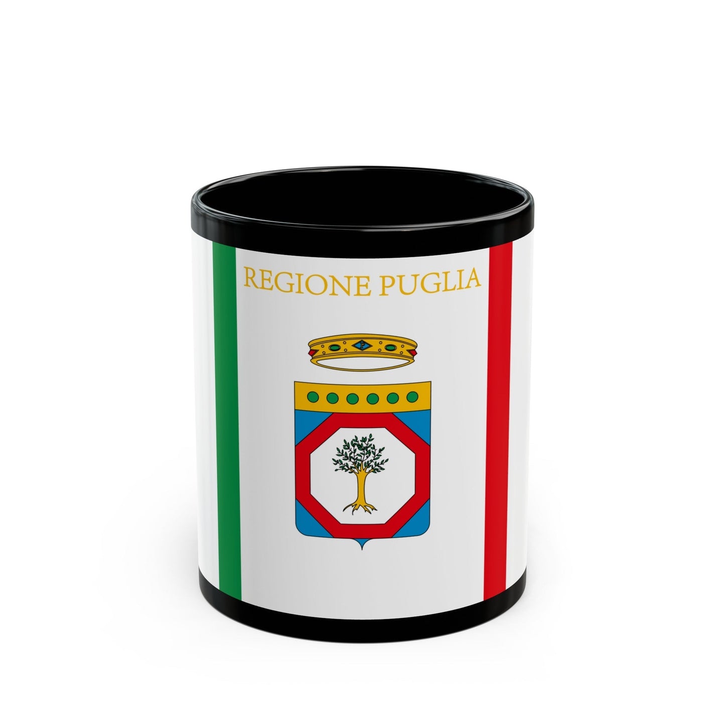 Flag of Apulia Italy - Black Coffee Mug-11oz-The Sticker Space