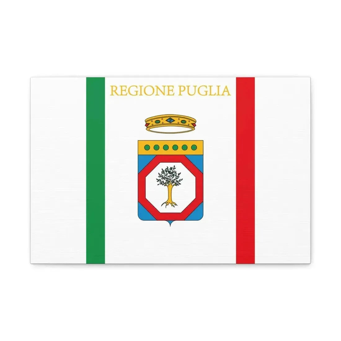 Flag of Apulia Italy - Canvas Wall Art 18″ x 12″ 1.25" - The Sticker Space
