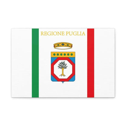 Flag of Apulia Italy - Canvas Wall Art 18″ x 12″ 1.25" - The Sticker Space