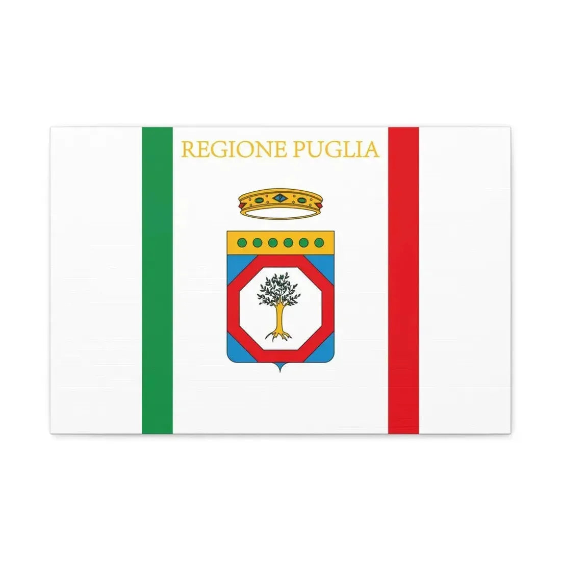 Flag of Apulia Italy - Canvas Wall Art 24″ x 16″ 1.25" - The Sticker Space