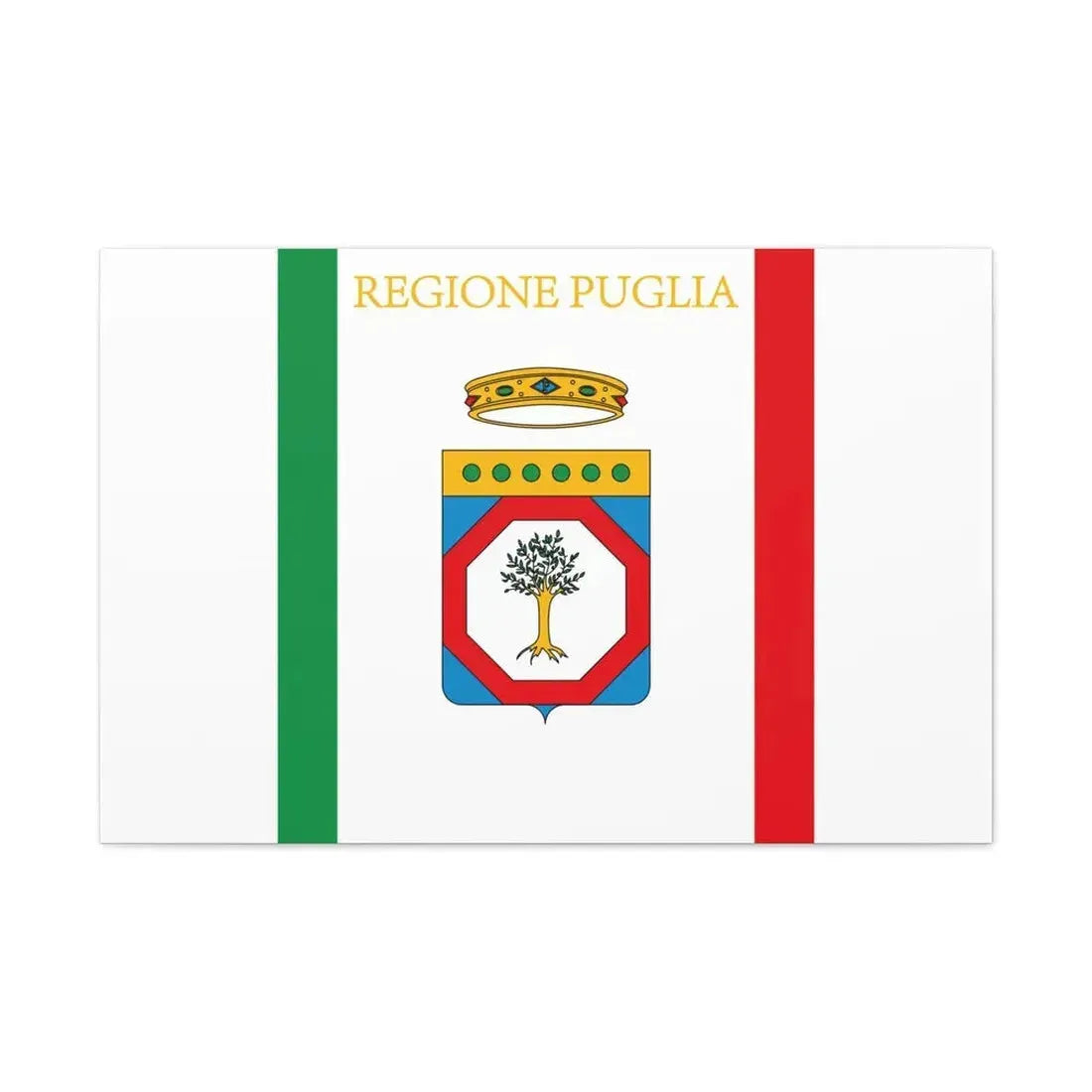 Flag of Apulia Italy - Canvas Wall Art 36" x 24" 1.25" - The Sticker Space