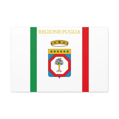 Flag of Apulia Italy - Canvas Wall Art 36" x 24" 1.25" - The Sticker Space