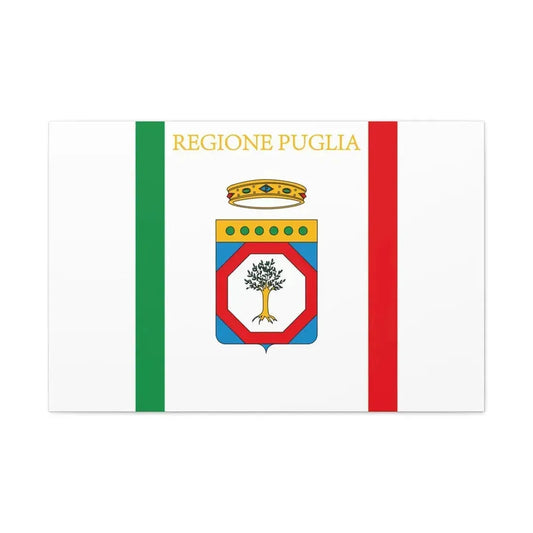 Flag of Apulia Italy - Canvas Wall Art 36" x 24" 1.25" - The Sticker Space