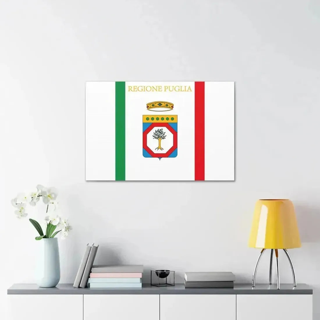 Flag of Apulia Italy - Canvas Wall Art - The Sticker Space