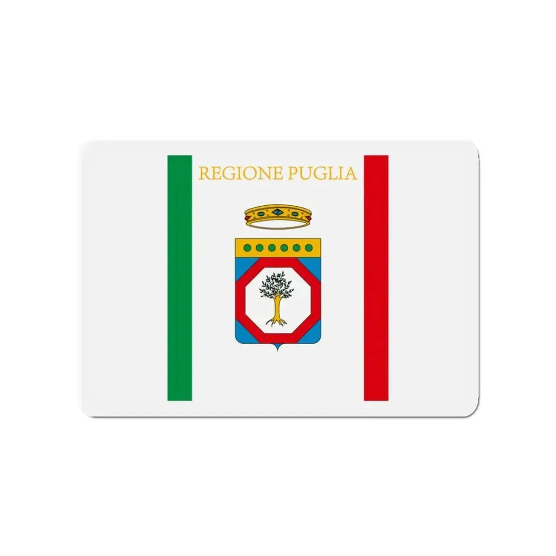 Flag of Apulia Italy - Refrigerator Magnet 3 Inch - The Sticker Space