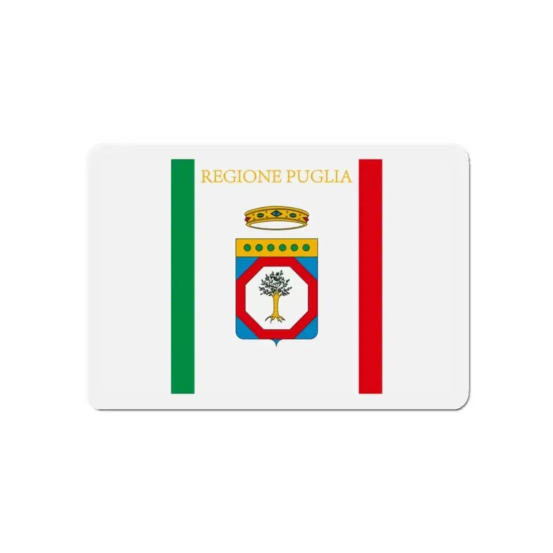 Flag of Apulia Italy - Refrigerator Magnet 5 Inch - The Sticker Space