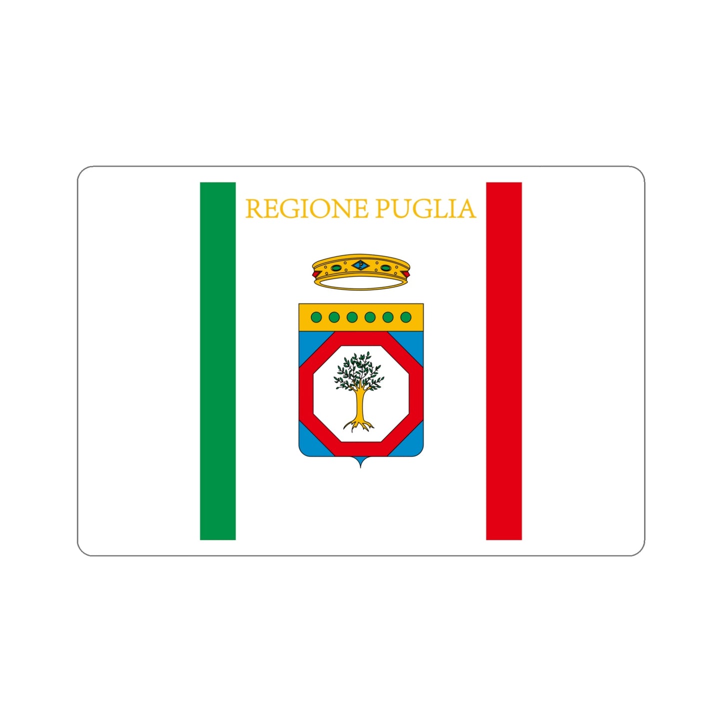 Flag of Apulia Italy STICKER Vinyl Die-Cut Decal-5 Inch-The Sticker Space