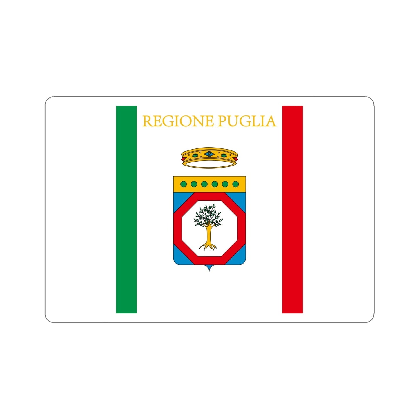 Flag of Apulia Italy STICKER Vinyl Die-Cut Decal-6 Inch-The Sticker Space