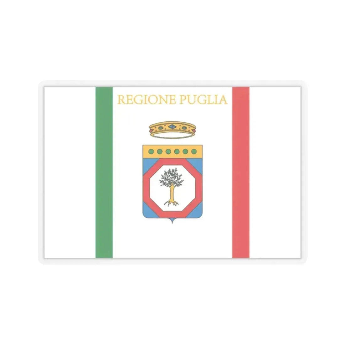 Flag of Apulia Italy - STICKER Vinyl Kiss-Cut Decal 2 Inch Transparent - The Sticker Space
