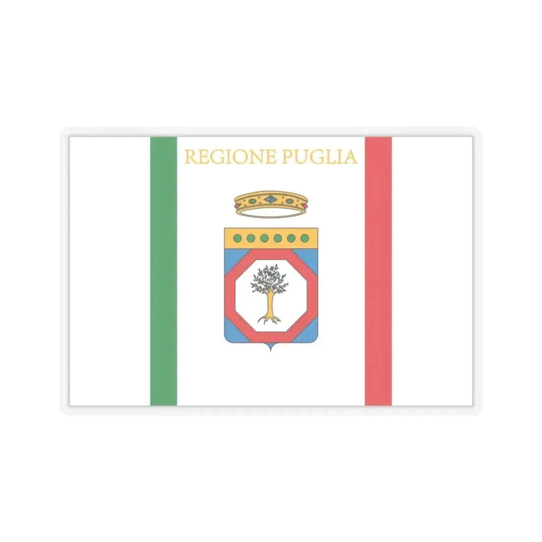 Flag of Apulia Italy - STICKER Vinyl Kiss-Cut Decal 3 Inch Transparent - The Sticker Space