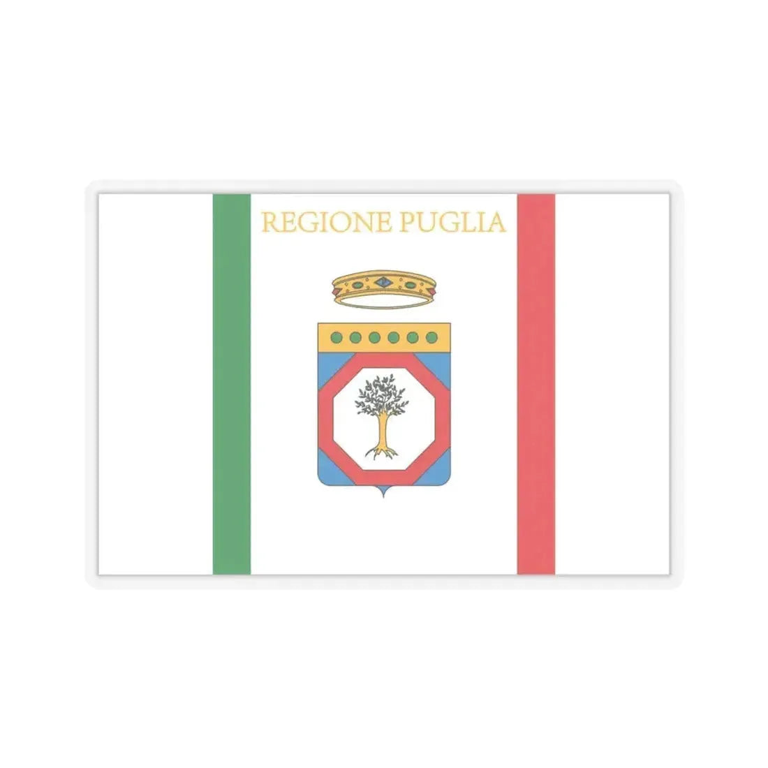 Flag of Apulia Italy - STICKER Vinyl Kiss-Cut Decal 4 Inch Transparent - The Sticker Space