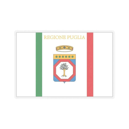 Flag of Apulia Italy - STICKER Vinyl Kiss-Cut Decal 4 Inch Transparent - The Sticker Space