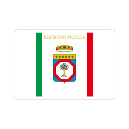 Flag of Apulia Italy - STICKER Vinyl Kiss-Cut Decal 4 Inch White - The Sticker Space