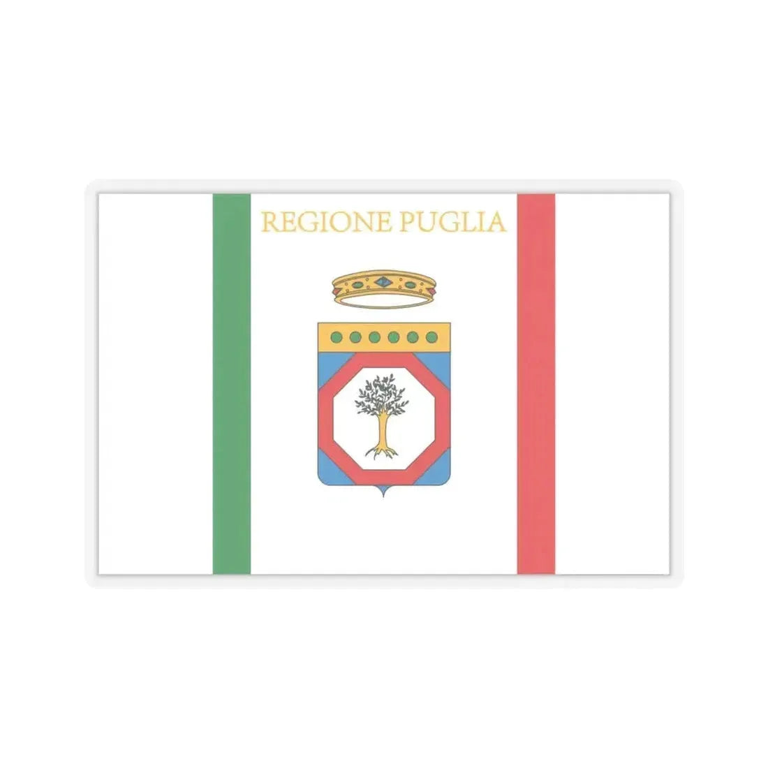 Flag of Apulia Italy - STICKER Vinyl Kiss-Cut Decal 6 Inch Transparent - The Sticker Space