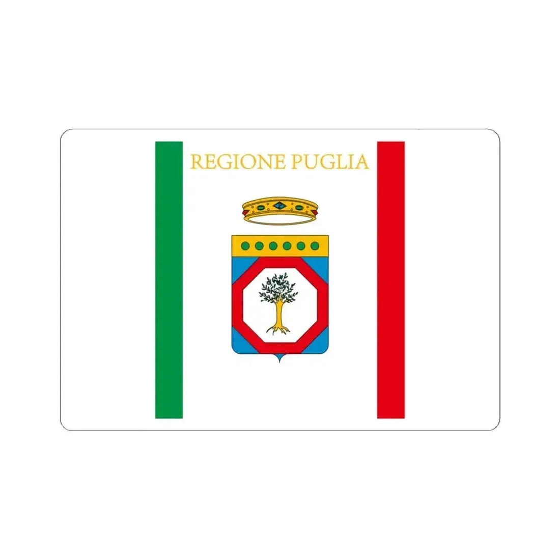 Flag of Apulia Italy - STICKER Vinyl Kiss-Cut Decal 6 Inch White - The Sticker Space