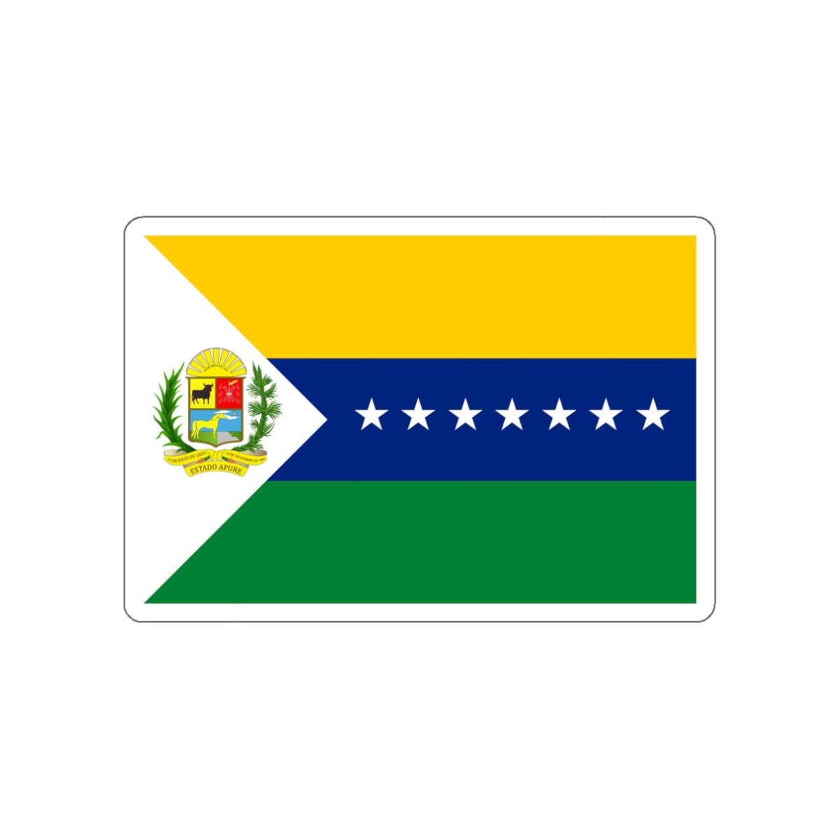 Flag of Apure Venezuela STICKER Vinyl Die-Cut Decal-White-The Sticker Space