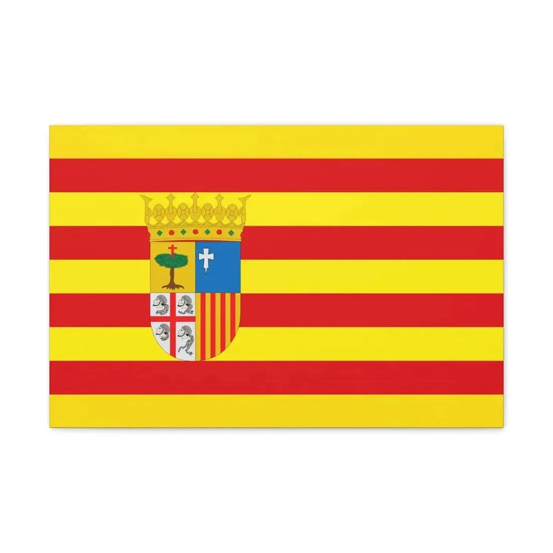 Flag of Aragon Spain - Canvas Wall Art 24″ x 16″ 1.25" - The Sticker Space