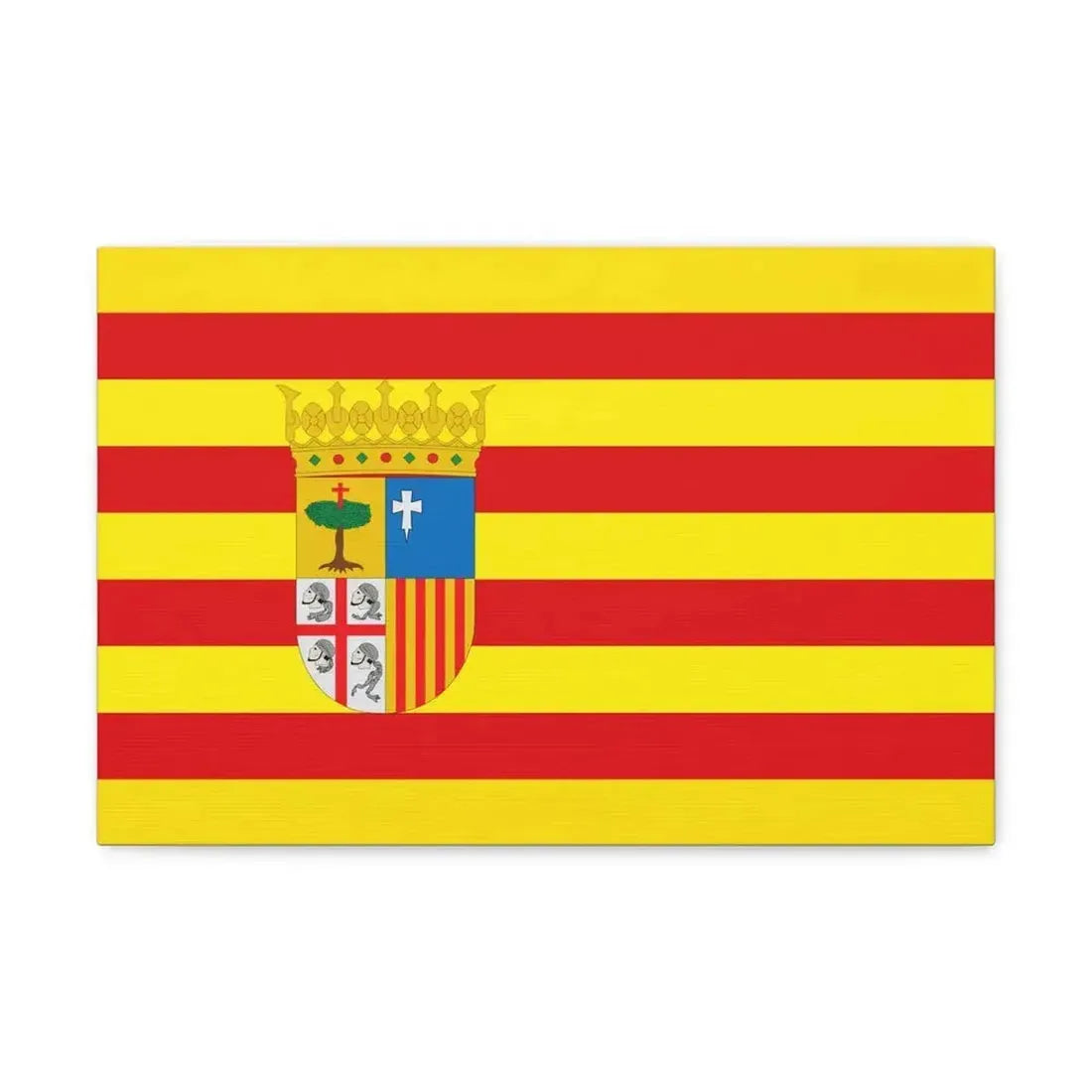 Flag of Aragon Spain - Canvas Wall Art - The Sticker Space