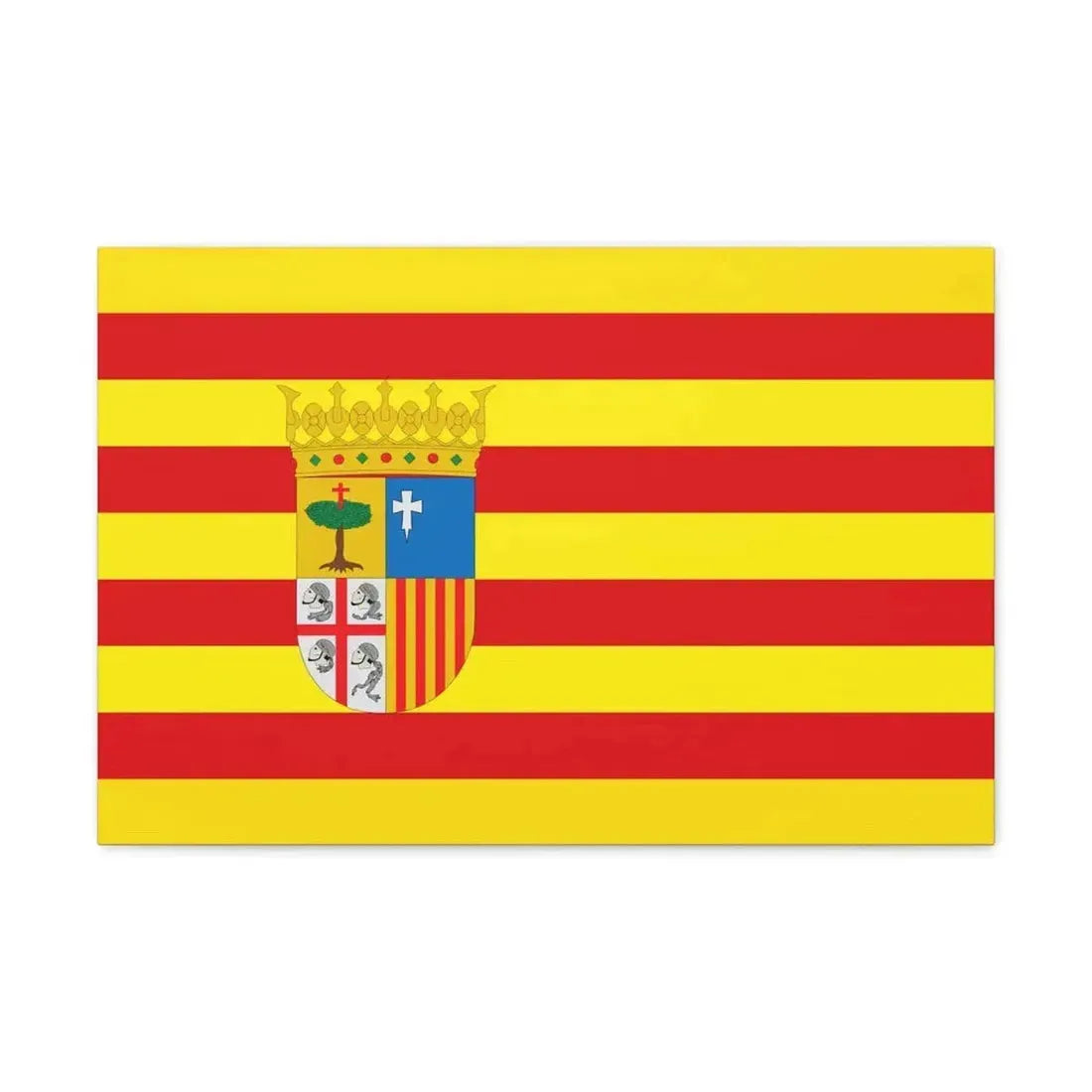 Flag of Aragon Spain - Canvas Wall Art - The Sticker Space