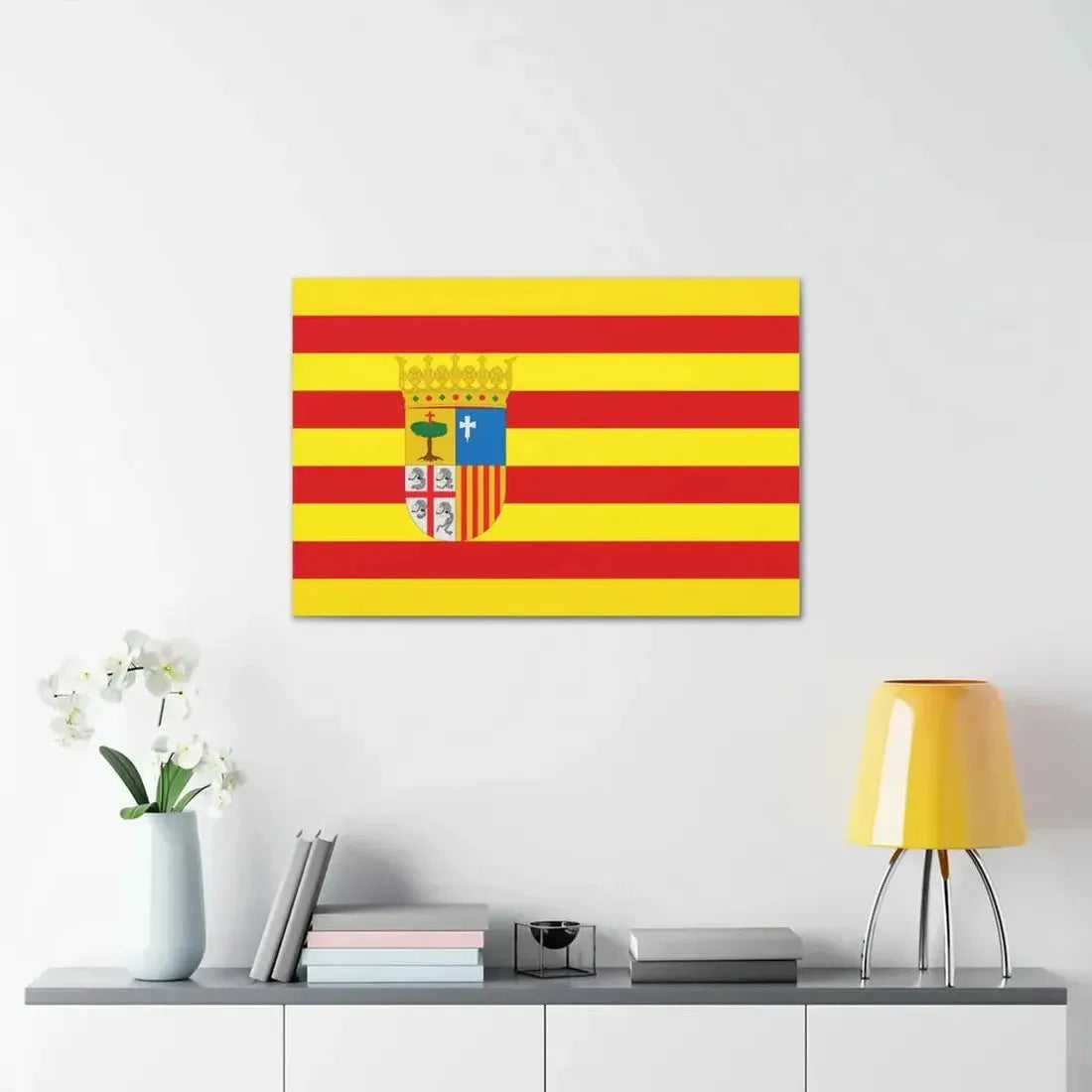 Flag of Aragon Spain - Canvas Wall Art - The Sticker Space