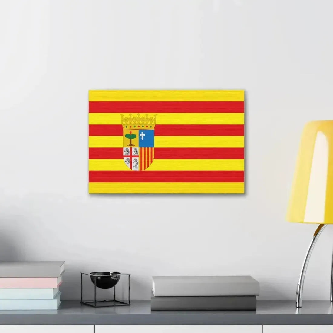 Flag of Aragon Spain - Canvas Wall Art - The Sticker Space