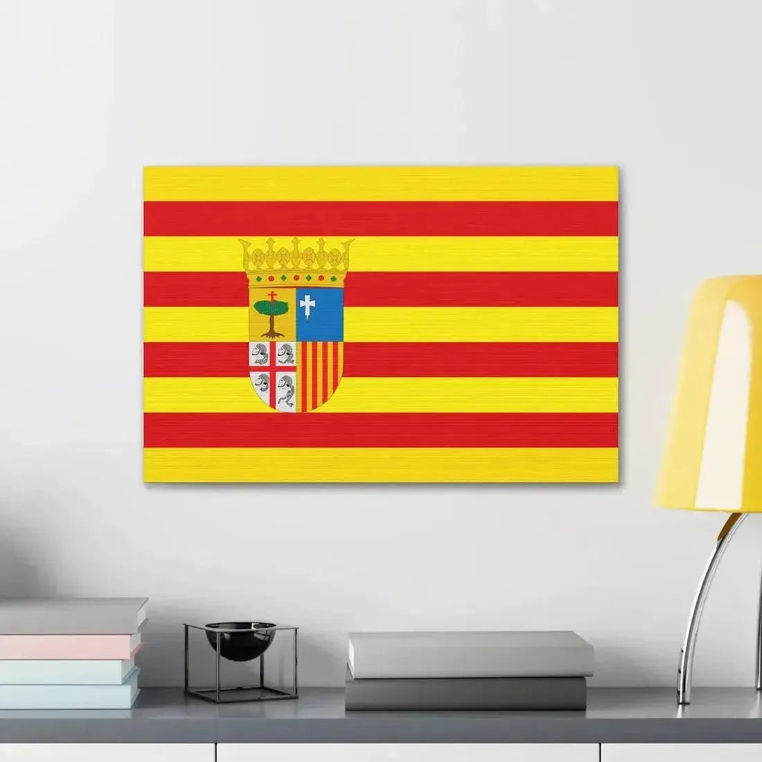Flag of Aragon Spain - Canvas Wall Art - The Sticker Space
