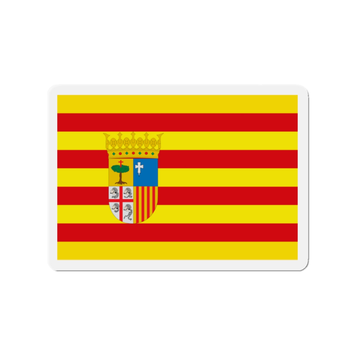 Flag of Aragon Spain - Die-Cut Magnet-2" x 2"-The Sticker Space