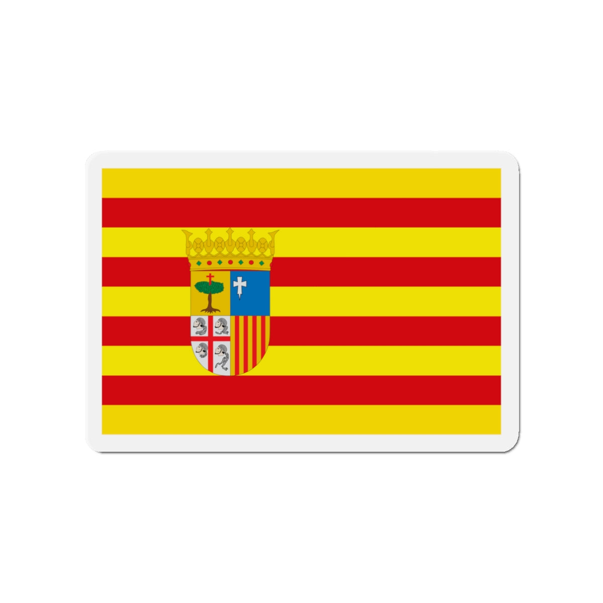 Flag of Aragon Spain - Die-Cut Magnet-3" x 3"-The Sticker Space