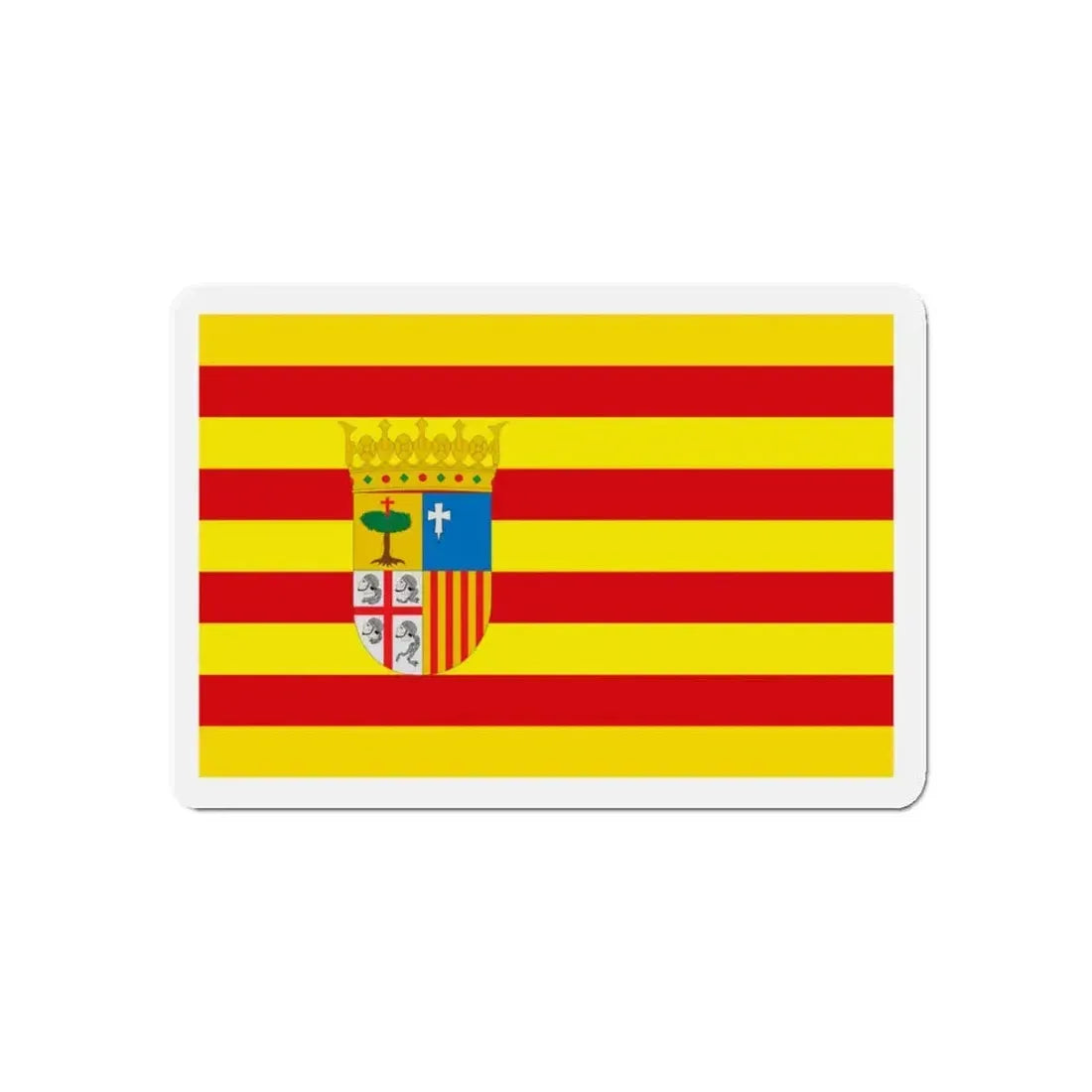 Flag of Aragon Spain - Refrigerator Magnet 5 Inch - The Sticker Space