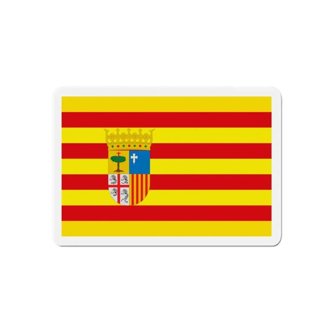 Flag of Aragon Spain - Refrigerator Magnet 6 Inch - The Sticker Space